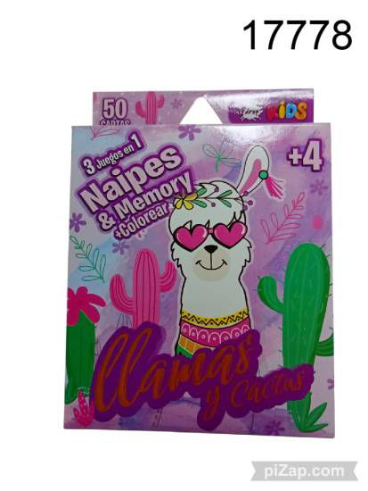 Imagen de NAIPES Y MEMORIA CACTUS Y LLAMAS 1.26